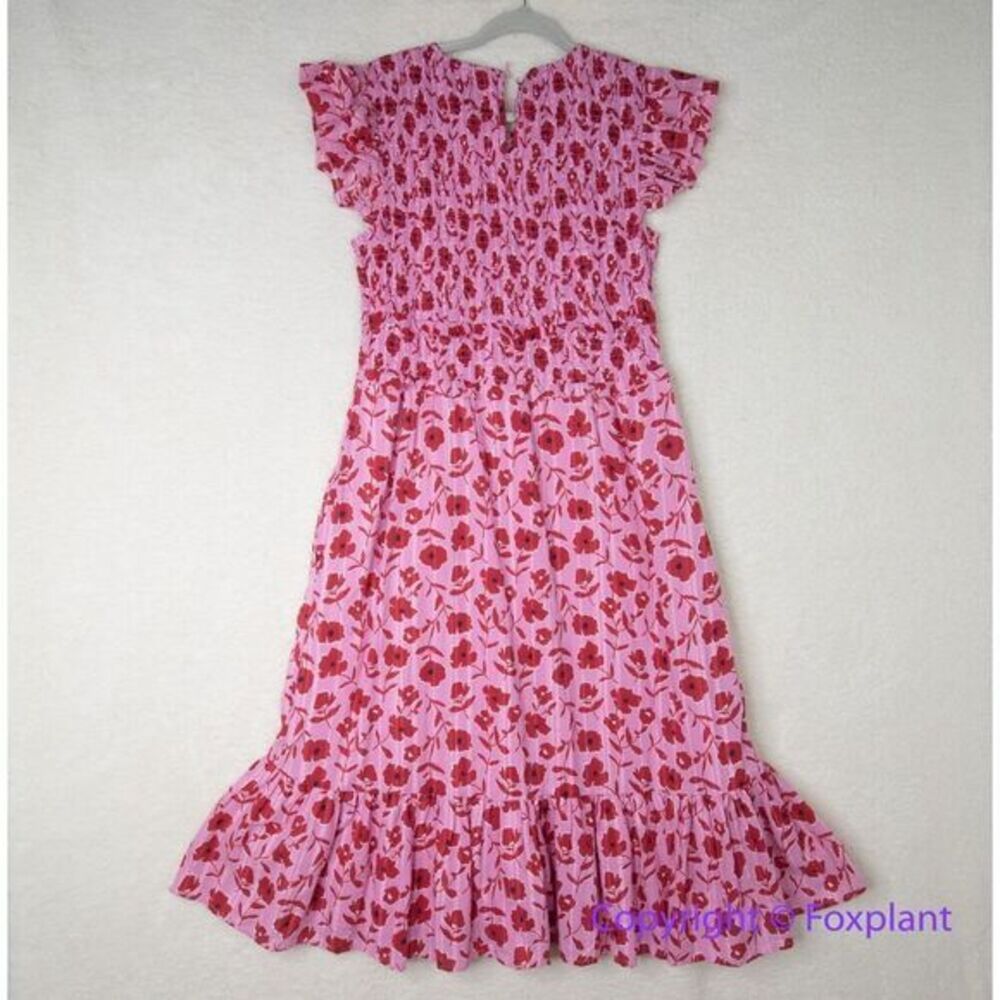 New!  Vineyard Vines Rock Rose Floral Smocked Midi‎ Dress, size M - Picture 8 of 15